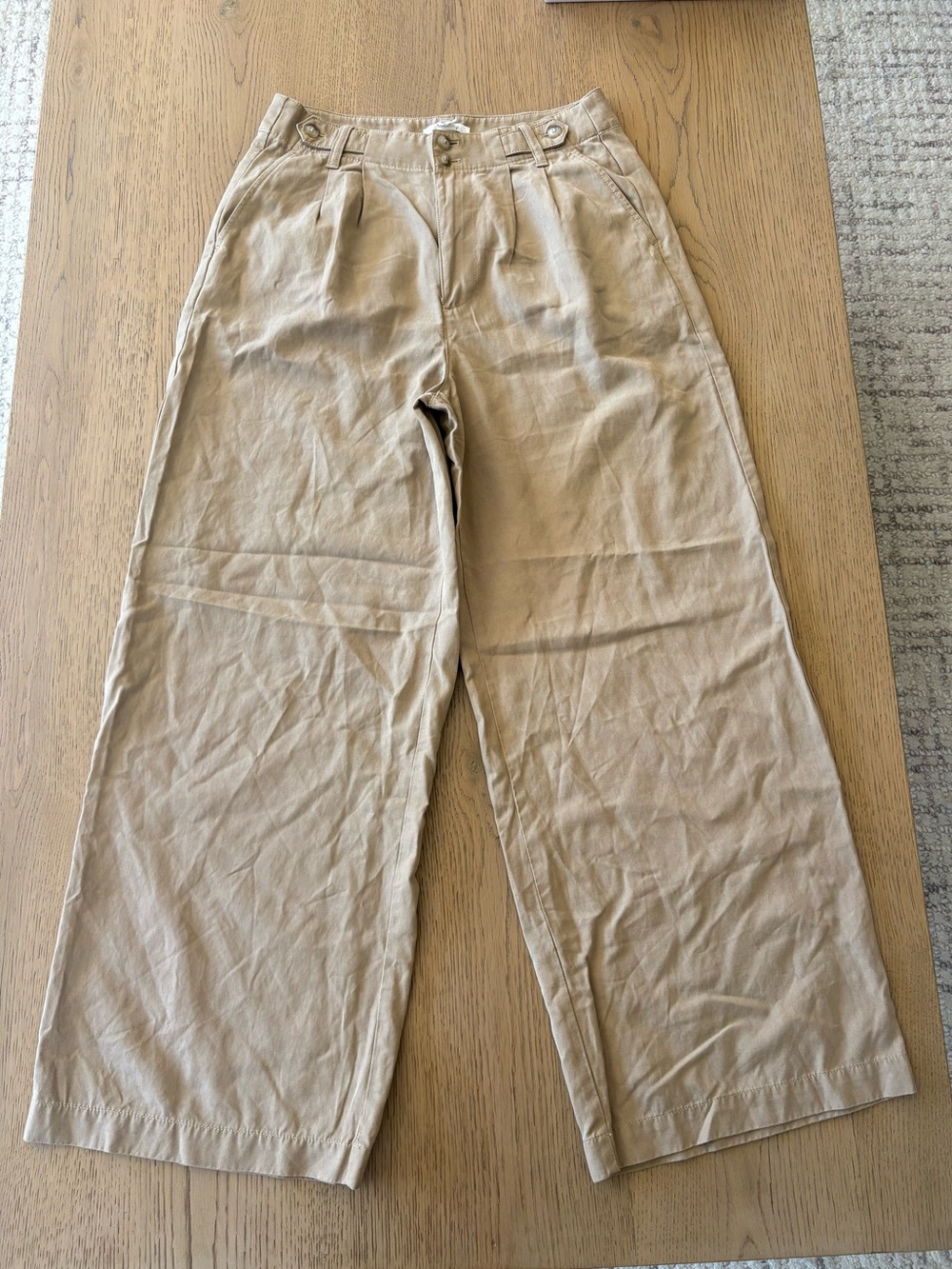 Madewell The Harlow Wide-Leg Pants Tan Size 6